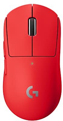 Logitech PRO X SUPERLIGHT Mouse Gaming Wireless, Leggero 63 g, Sensore HERO 25K, 25.600 DPI, 5 Tasti Programmabili, Lunga Autonomia, Memoria Integrata, per eSport, PC / Mac Rosso