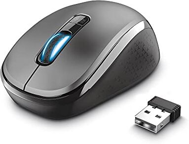 Trust Yvi Mouse Wireless Modalità Doppia, 800-1600 DPI, Bluetooth/2.4GHz, 4 Pulsanti, Ricevitore USB, per PC/Laptop/Mac/Tablet/Smartphone Nero