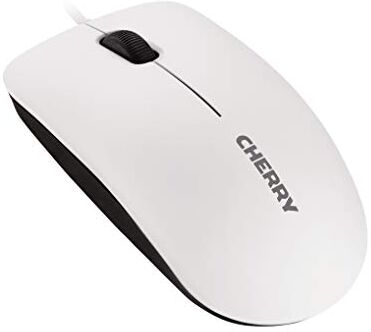 CHERRY MC 1000, Mouse Office Con Filo, Sensore Ottico (1200 dpi), 3 Pulsanti, Design Simmetrico per Destrimani e Mancini, Certificazione GS, Bianco-Grigio