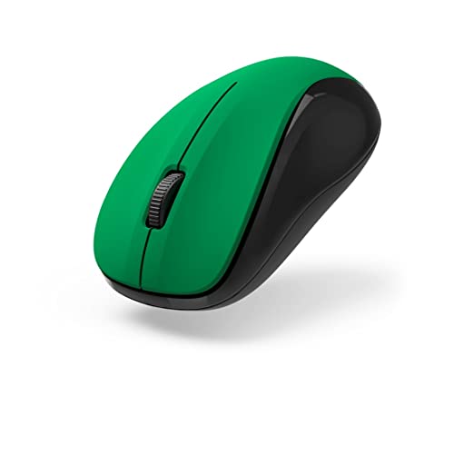 Hama Mouse senza fili (3 tasti, 2,4 GHz, 1200 dpi, mouse ottico wireless, mouse per computer portatile/PC/notebook, silenzioso, batteria per destrorsi, per mancini, ricevitore USB, colore: verde