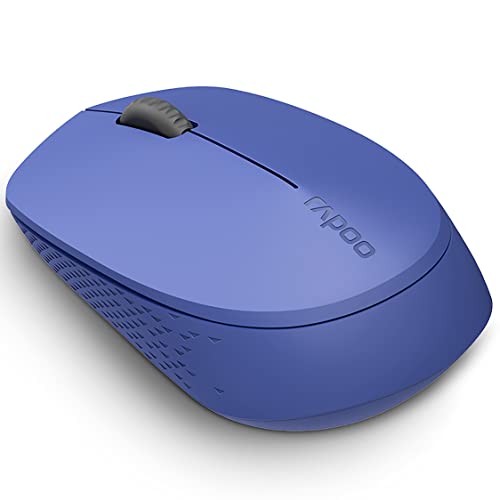 Rapoo M100 Mouse ottico senza fili multimodalità, silenzioso, Bluetooth, mouse per computer, design con pulsanti e rotella di scorrimento, colore: blu
