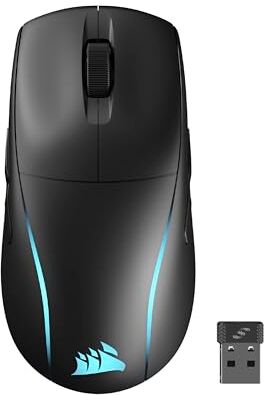 Corsair M75 WIRELESS RGB Mouse da Gioco FPS Leggero – 26.000 DPI – Pulsanti Laterali Intercambiabili – Compatibile con iCUE – PC – Nero