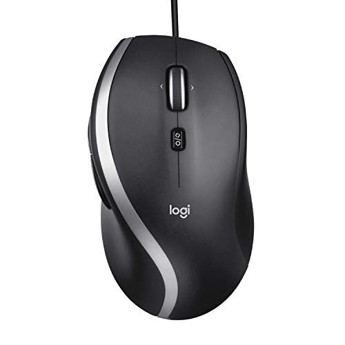 Logitech M500s Mouse con cavo con scorrimento iperveloce avanzato e inclinazione, pulsanti personalizzabili, tracciamento di precisione, regolazione DPI e funzionalità USB plug-and-play Grigio