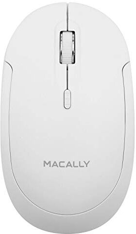 Macally BTDYNAMOUSE-W, Mouse Ottico Bluetooth di 3 Pulsanti, Bianco