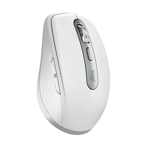 Logitech MX Anywhere 3S for Business Mouse senza fili per professionisti, Windows/Mac/Chrome/Linux, Bluetooth, clic silenzioso, sicurezza Logi Bolt, compatto, 8K DPI, scorrimento MagSpeed-Pale Grey
