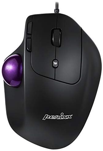 Perixx PERIMICE-520 Mouse ergonomico trackball cablato, angolo regolabile, livello 2 DPI, colore: Nero