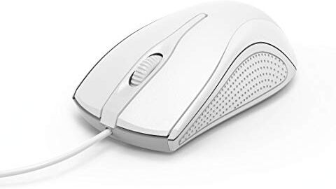 Hama Mouse con cavo (mouse con 3 tasti per PC, laptop e notebook, adatto per destrimani e mancini, 1000 dpi, sistema operativo: Windows 10/8/7/Vista/XP, MAC OS 10.10 o superiore) bianco