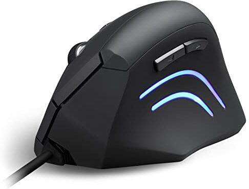 Perixx Perimice 508, Mouse Ergonomico Verticale con Tasti Programmabili, con Filo, 1000/1600dpi, per Mano Destra