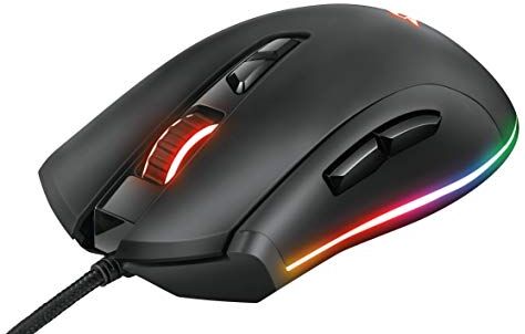 Trust GXT 900 Kudos Mouse Gaming RGB, 100-15000 DPI, 7 Pulsanti, Nero