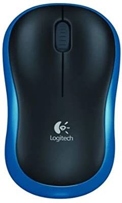 Logitech M185 Mouse Wireless, 2,4 GHz con Mini Ricevitore USB, Durata Batteria di 12 Mesi, Tracciamento Ottico 1000 DPI, Ambidestro, Compatibile con PC, Mac, Laptop Blu