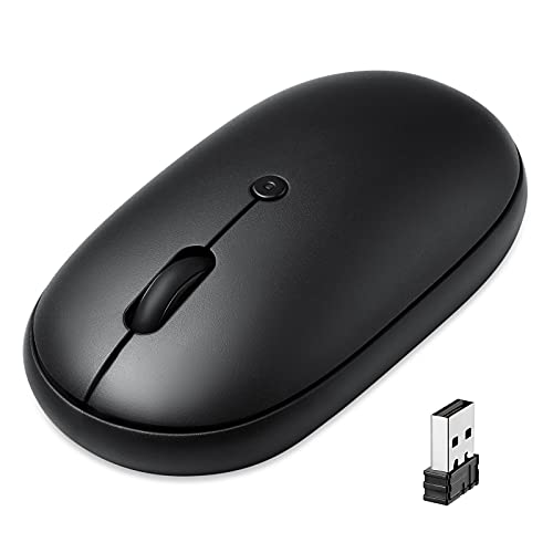 Perixx PERIMICE-610B Mouse wireless portatile con ricevitore USB da 2,4 GHz, con clic silenzioso per laptop, PC e Mac, nero 11746