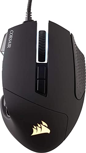 Corsair SCIMITAR RGB ELITE Mouse da Gioco MOBA/MMO con Cavo 18.000 DPI 17 Pulsanti Programmabili Compatibile con iCUE PC, Mac, PS5, PS4, Xbox Nero