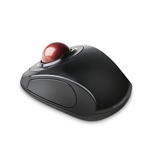 Kensington K72352Eu Mouse Orbit Wireless Portatile & Compatto con Trackball, per Pc, Mac E Windows, Scorrimento Al Tocco, Design Ambidestro, Tracciamento Ottico, Sfera 32mm, Rosso