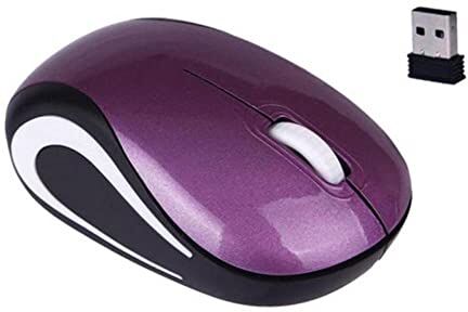 Generic Wireless Mini Mouse del computer Gaming Piccolo mouse portatile 1600 DPI USB ottico ergonomico Mouse USB per il computer portatile del PC Regalo (Purple)