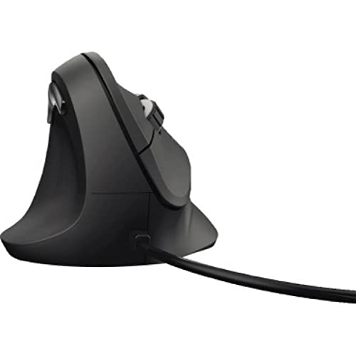 Hama Mouse per mancini con cavo ergonomico  (mouse sinistro, mouse wireless verticale, mouse a 6 tasti con cavo con sensore ottico 1000/1400/1800 dpi), nero