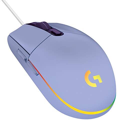 Logitech G203 LIGHTSYNC Mouse Gaming con Illuminazione RGB, Personalizzabile, 6 Pulsanti Programmabili, Sensore per Gaming, Tracciamento a 8000 DPI, Peso Ridotto Lilla