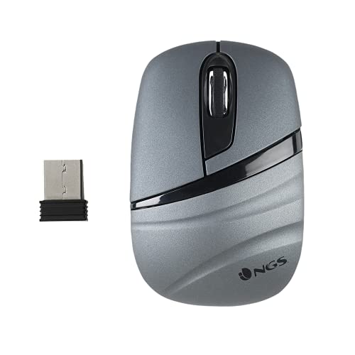 NGS ASH DUAL- Mini Mouse senza Fili Multidispositivo, 2.4 GHZ, con Tecnologia Bluetooth 5.0, Portata 10 M, 1200 dpi, Colore Grigio Grafite