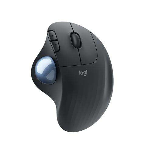 Logitech Ergo M575 Mouse Trackball Wireless Facile Controllo Con Il Pollice, Tracciamento Fluido, Per Windows, Pc E Mac, Con Bluetooth E Usb, Nero, ‎10 x 4.8 x 13.4 cm 145 grammi
