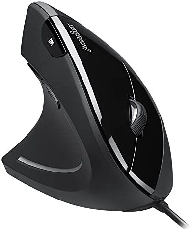 Perixx Perimice-513L Mouse ergonomico verticale con cavo per mancini, 6 pulsanti, prevenzione delle TMS