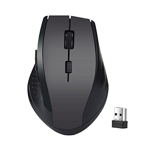 Generic Mouse da gioco senza fili per PC, mouse da gioco a 2,4 Ghz con ricevitore USB Accessori per mouse del computer portatile per Windows Win 7/2000/XP/Vista (Nero)