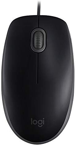 Logitech B110 Mouse USB cablato, pulsanti silenziosi, design confortevole per l'uso a grandezza naturale, PC / Mac / Laptop ambidestro Grigio