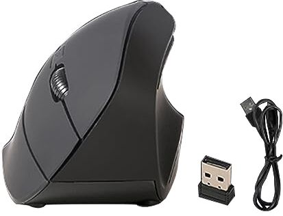 Generic Newwyt Mouse verticale wireless Mouse ergonomico per computer da ufficio Mouse ottico USB da gioco sano per laptop Desktop Mano destra del mouse ABS nero