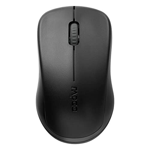 Rapoo Mouse wireless silenzioso 1680 Mouse per computer da 2,4 GHz, sensore 1000 DPI, durata della batteria 12 mesi, ergonomico, per PC e Mac, nero