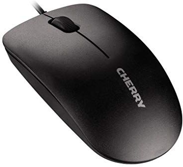 CHERRY MC 1000, Mouse da Ufficio con Filo, Sensore Ottico (1.200 dpi), 3 Pulsanti, Design Simmetrico per Destri e Mancini, Certificazione GS, Nero