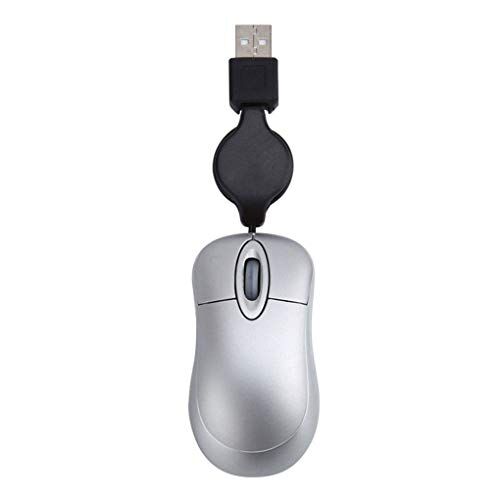 Generic 2.4G Computer Ultra-leggero Mouse Bella Wired Retrattile Design Ergonomico Scalabile Gaming Mouse per Notebook Bambini Argento