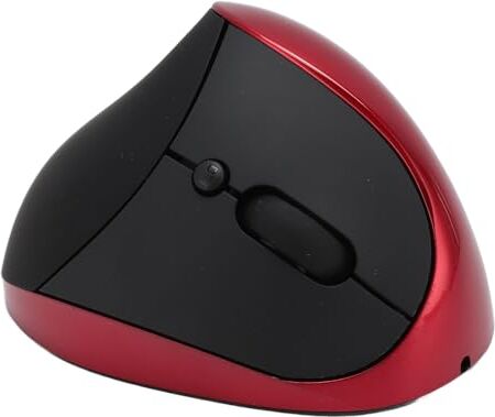 Generic Mouse Verticale Wireless 2.4G, Mouse Ergonomico per Mano Destra Movimento Ad Alta Precisione Motore Ottico Ricaricabile 800 1200 1600 DPI Sveglia Automatica per Notebook (rosso)