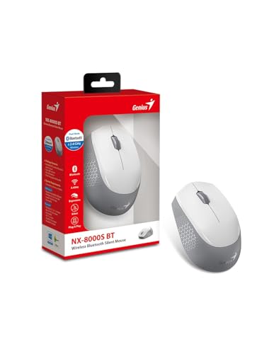 Genius MOUSE WIR. NX-8000S BT DUO WIRELESS (BT 5.3+2.4Ghz) WHITE/GRAY