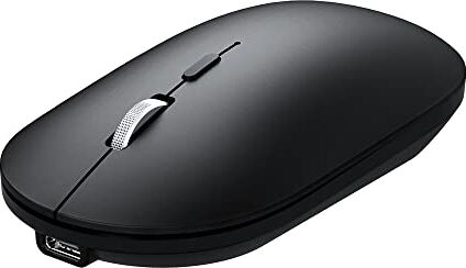 Generic Mouse wireless, silenzioso, ricaricabile, per computer portatile, PC, 1600 DPI, 3 livelli di regolazione, portata remota di 10 m, mouse 2,4 G per Windows, Mac