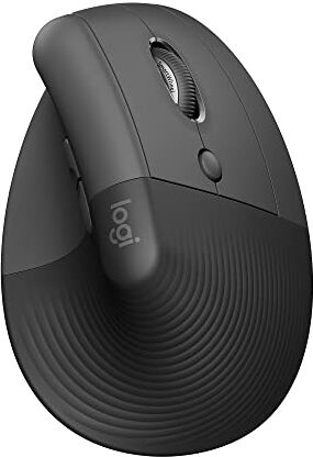 Logitech Lift Mouse Ergonomico Verticale, Senza Fili, Ricevitore Bluetooth o Logi Bolt USB, Clic Silenziosi, 4 Tasti, Compatibile con Windows / macOS / iPadOS, Laptop, PC Grafite