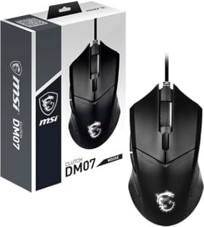 MSI Mouse Gaming USB Simmetrico, Sensore Ottico PAW-3519 (fino a 4200 DPI), LED Bianco, 92gr (con aggiunta pesi 103gr), Switch +10 milioni di click