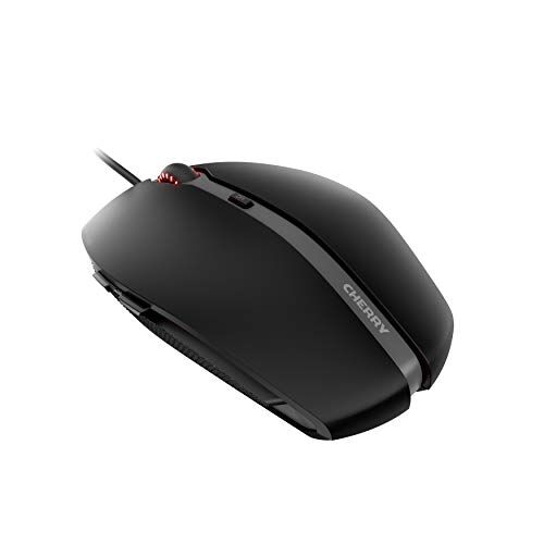 CHERRY GENTIX 4K, Mouse Con Filo, Sensore Ottico ad alta precisione, Risoluzione Commutabile su 4 Livelli, Perfetta Ergonomia, 6 Pulsanti e Rotella di Scorrimento, Nero