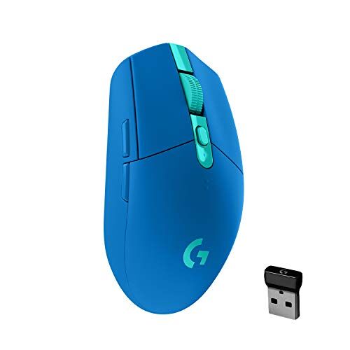 Logitech 305 LIGHTSPEED Mouse Gaming Wireless, Sensore 12K HERO, 12.000 DPI, Design Leggero, 6 Pulsanti Programmabili, Batteria 250 Ore, Memoria Integrata, PC/Laptop Blu