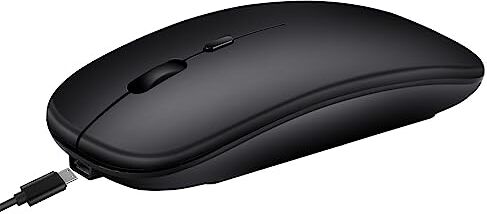 VBESTLIFE Mouse wireless, M90 Bluetooth + 2.4G Mouse ottico ergonomico wireless a doppia modalità per Windows 98/Me/2000/XP/Vista/Win 7/Win8(Nero)