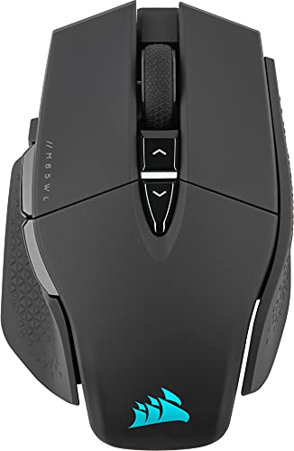 Corsair M65 RGB ULTRA WIRELESS, Mouse Gaming Wireless FPS Regolabile (Tecnologia SLIPSTREAM, Sensore Ottico  MARKSMAN da 26.000 DPI, Fino a 120 Ore di Durata Della Batteria) Nero