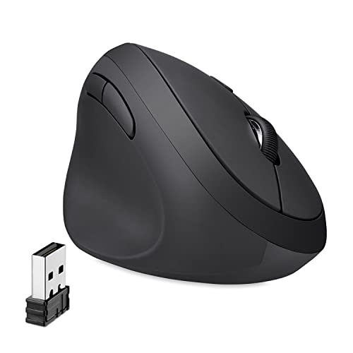 Perixx Perimice-719L, mouse verticale wireless per mancini, clic silenzioso e DPI a 3 livelli