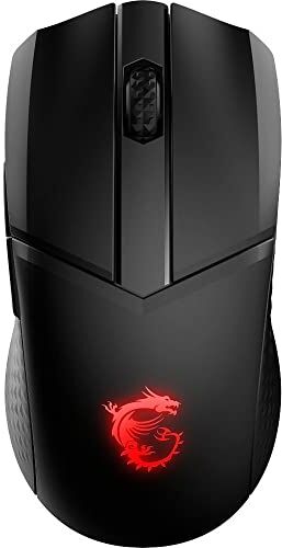 MSI CLUTCH GM41 LIGHTWEIGHT WIRELESS Gaming Mouse Sensore ottico 20000 DPI, simmetrico, 60M+ Click OMRON, 6 pulsanti, dock di ricarica, latenza 1ms, RGB – cablato e wireless