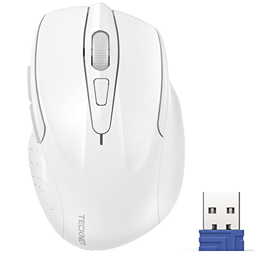 TECKNET Mouse Wireless, Pro 2.4G Mouse Senza Fili Ergonomico 2600 DPI con Ricevitore Nano USB,6 Pulsanti, 24 Mesi di Durata Della Batteriaper,Compatibile con PC,Laptop,Office Home