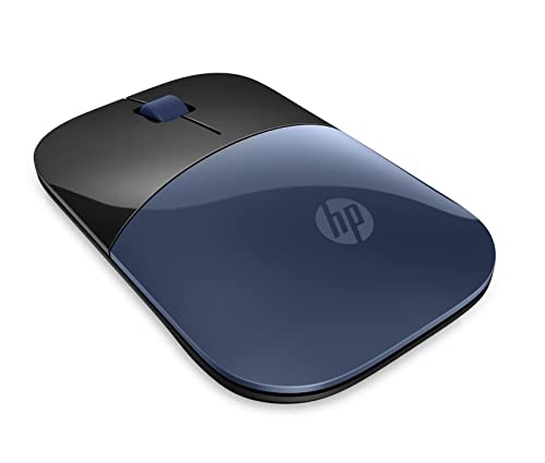 HP Z3700 Mouse Wireless, Sensore Preciso, Tecnologia LED Blue, 1200 DPI, 3 Pulsanti, Rotella Scorrimento, Ricevitore USB Wireless 2.4 GHz Incluso, Design Pratico e Confortevole, Lumiere Blue