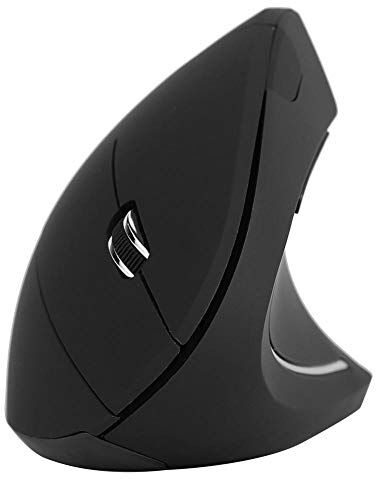 Bewinner Mouse Verticale ergonomico, Mouse da Gioco Wireless 2.4GHz 1600 DPI, 6 Pulsanti per Laptop, Desktop, PC Compatibile per Windows 98/2000 / Me/XP/Vista / Win7 / Win 10 / Mac OS(Nero)