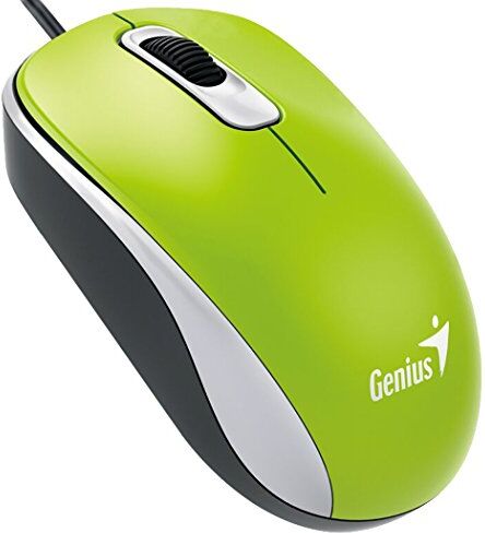 Genius DX-110 USB Optical 1000DPI Ambidextrous Green mice (USB, Office, Pressed buttons, Wheel, Optical, 1000 DPI)