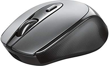 Trust Zaya Mouse wireless ricaricabile (Microricevitore USB riponibile ne mouse, 4 pulsanti, 800-1200-1600 dpi, Porta USB-C per ricaricare la batteria) Nero