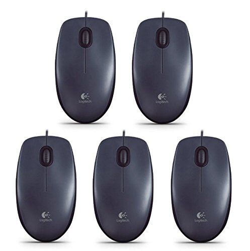 Logitech M90 Mouse ottico con cavo USB, 5, M90, colore: Nero