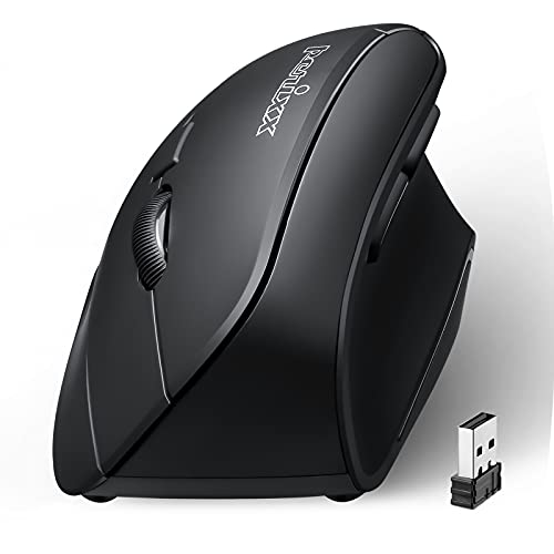 Perixx PERIMICE-715, Wireless ergonomico Vertical Mouse 2.4 G 1600 dpi mano destra Natural Ergonomic design verticale