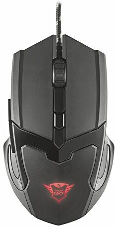 Trust Gxt 101 21044, Mouse da Gioco, Illuminato A 4800 Dpi, Dotato di 6 Pulsanti, Nero