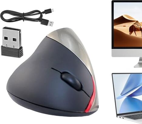 Generic Mouse verticale, Mouse ottico USB, Mouse con sensore ad alta precisione, Mouse verticale wireless, Mouse verticale ergonomico, Mouse ergonomico verticale, Mouse per ridurre lo sforzo muscolare