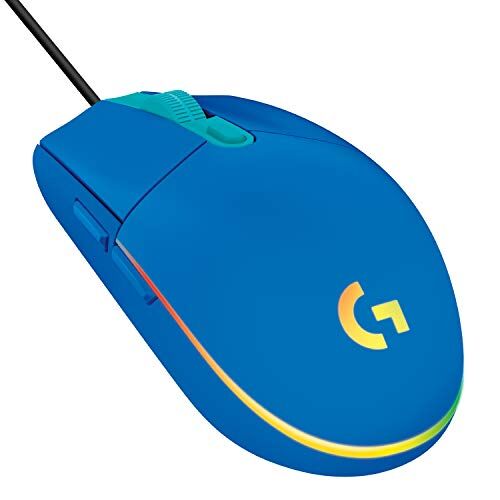 Logitech G203 LIGHTSYNC Mouse Gaming con Illuminazione RGB, Personalizzabile, 6 Pulsanti Programmabili, Sensore per Gaming, Tracciamento a 8000 DPI, Peso Ridotto Blu